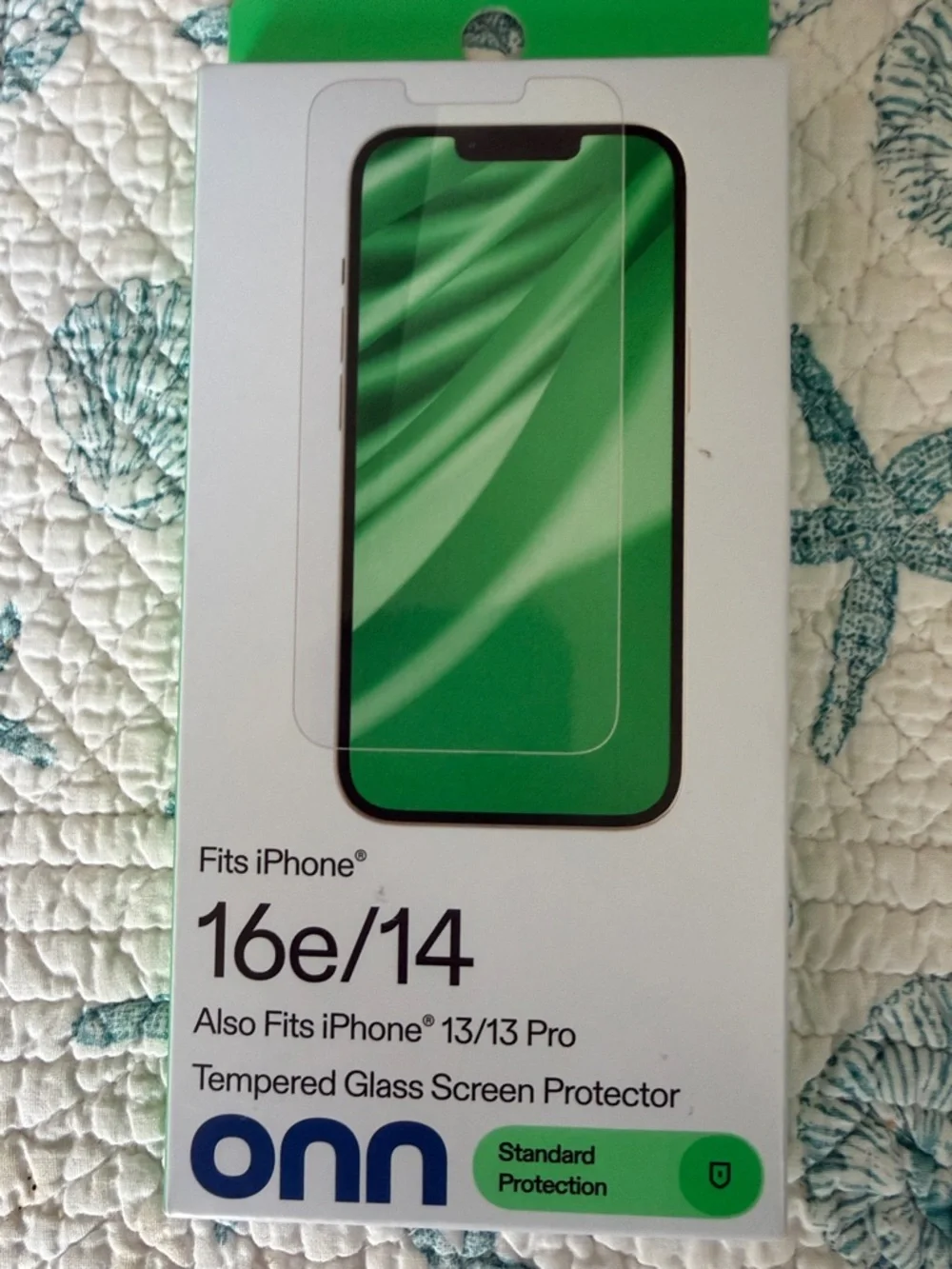 On Running Green Front Tempered Glass Screen Protector for iPhone 16e/14